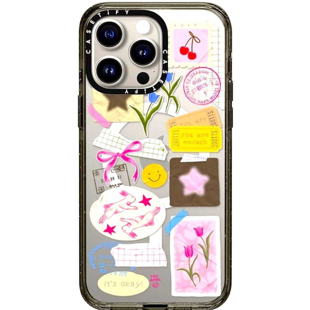 Sold Casetify iPhone 15 Pro Max You Are Stars Collage Impact Case, Clear Black,